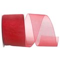 Reliant Ribbon 20.5 in. 50 Yards Chiffon Mono Sheer Ribbon, Rose Red 25621-220-40K